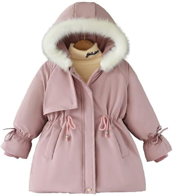 IQYU Winterjas met capuchon, kinderwinterjas, meisjes, baby, bovenkleding, herfstmantal, babyjas, donsvest, capuchonvest, warm, outdoorjas, winterjas, babyjas, warme outdoorjas