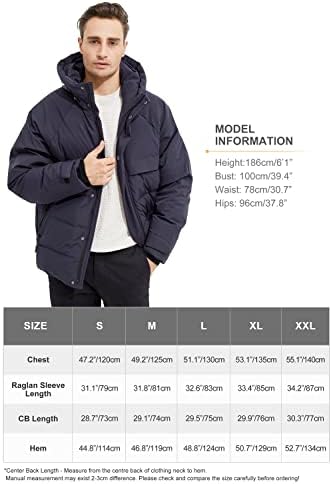 Orolay Korte Warme Donsjas Voor Heren, Winterjas met Capuchon - Afbeelding 6