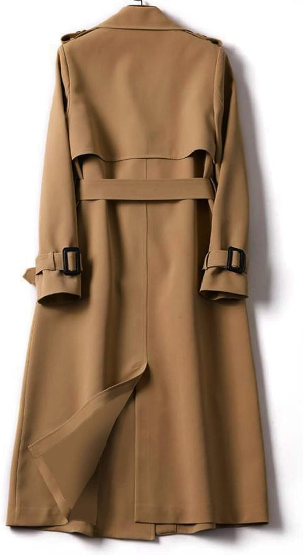 Women's Long Coat with Belt with Pockets Windproof Elegant Knee-Length Trench Coat Winter Jacket Transition Jacket Fashion Wind Jacket - Afbeelding 3