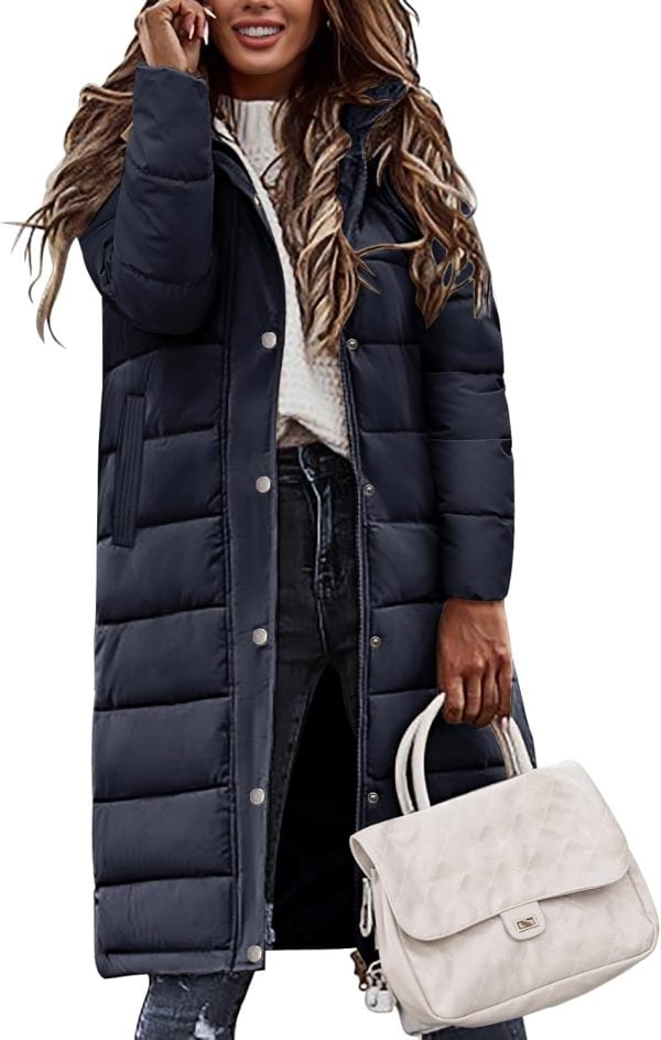 Tuopuda Damesjas, winterjas, gevoerde jas, warme parka, sweatvest met capuchon, gewatteerde jas, lange jas, outwear, winddicht