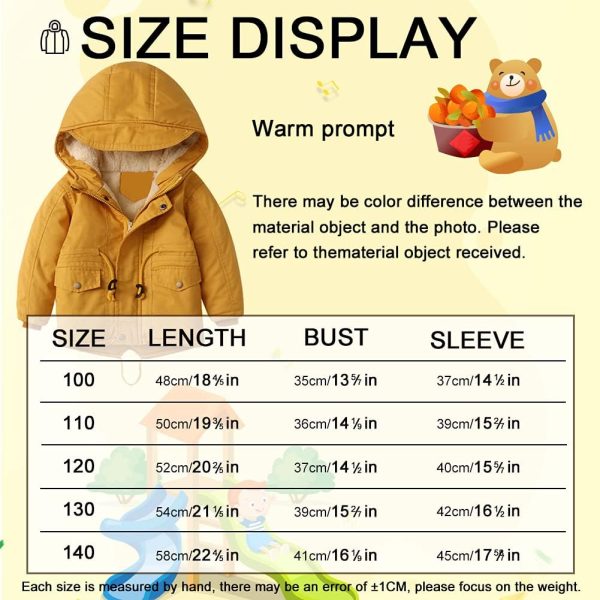 L SERVER Children's Girls Winter Jacket Boys Parka Fleece Lining Thick Warm Hooded Jacket - Afbeelding 3