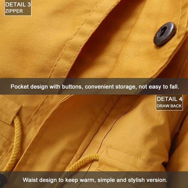 L SERVER Children's Girls Winter Jacket Boys Parka Fleece Lining Thick Warm Hooded Jacket - Afbeelding 5