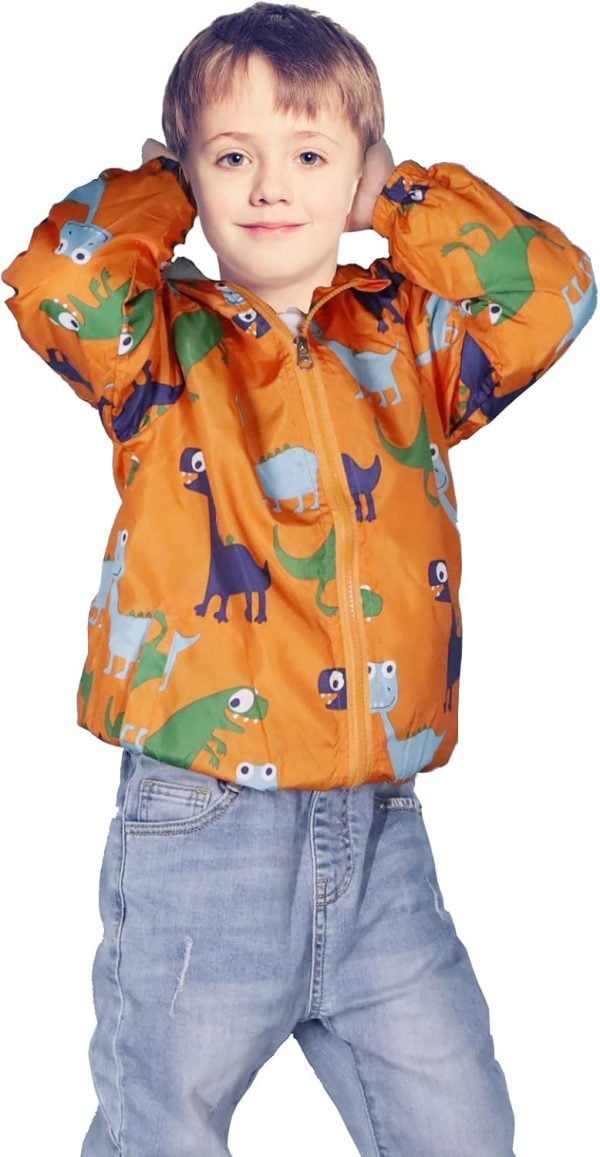 JinBei Jas Jongen Peuter Kids Hooded Jassen Baby Waterdichte Windjack Hooded Zip Jas Mantel Jas Dikke Warme Kleding Licht en Dun 1-7 Years - Afbeelding 2