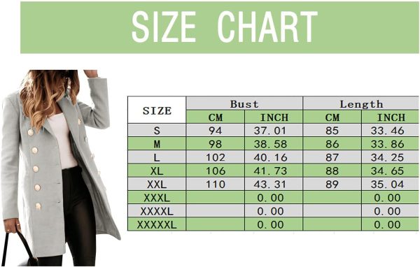 IQYU Damesmantel winterwol: trenchcoat dames beige lange winterjas lange winterjas lange mouwen revers wollen jas elegant windjack herfst caban warm wollen jas slim fit korte jas met knoop dufflecoat - Afbeelding 7