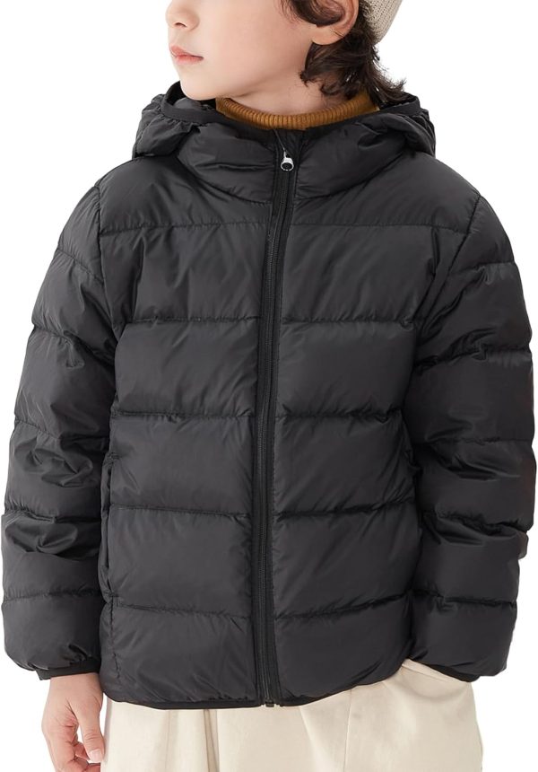 Adigau Children's Jacket Boys Girls Lightweight Warm Quilted Jacket with Hood Ultra Light Windproof Down Jacket Autumn Winter Jacket for 2-12 Years
