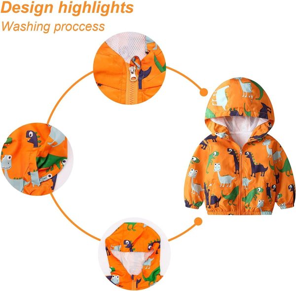 JinBei Jas Jongen Peuter Kids Hooded Jassen Baby Waterdichte Windjack Hooded Zip Jas Mantel Jas Dikke Warme Kleding Licht en Dun 1-7 Years - Afbeelding 4
