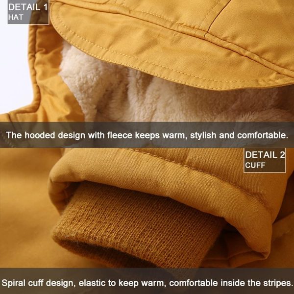 L SERVER Children's Girls Winter Jacket Boys Parka Fleece Lining Thick Warm Hooded Jacket - Afbeelding 4