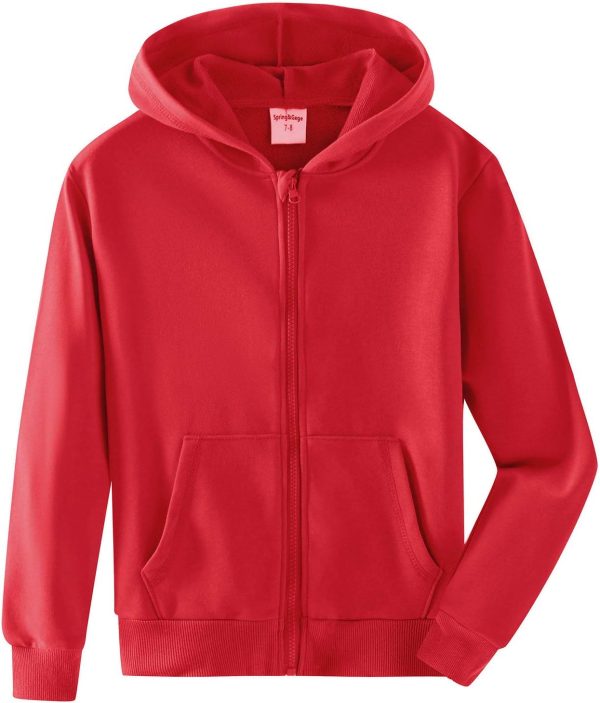 Spring&Gege Kids Plain Classic Hoodies Soft Hoodies for Kids (3-12 Years)