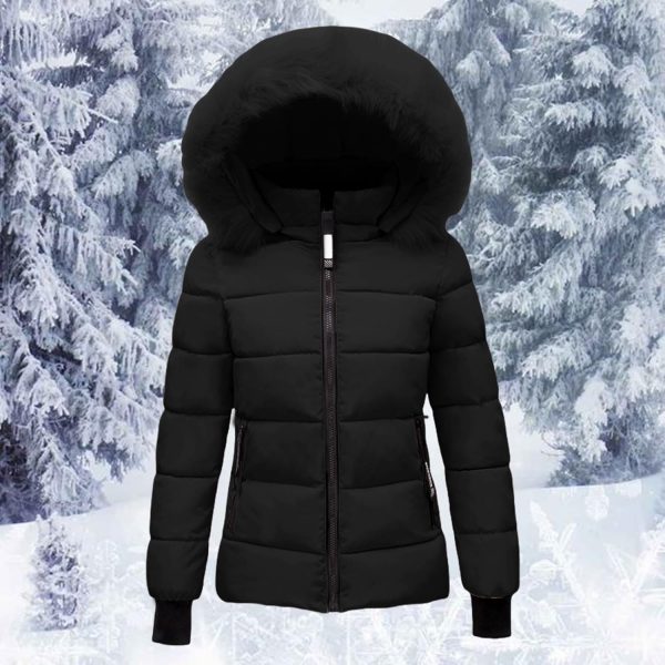 Women's Winter Jacket Warm Hooded Quilted Jacket Regular Fit Parka Thickened Functional Jacket Plain Leisure Outdoor Jacket Winter Jacket Transition Jacket Softshell Jacket - Afbeelding 2