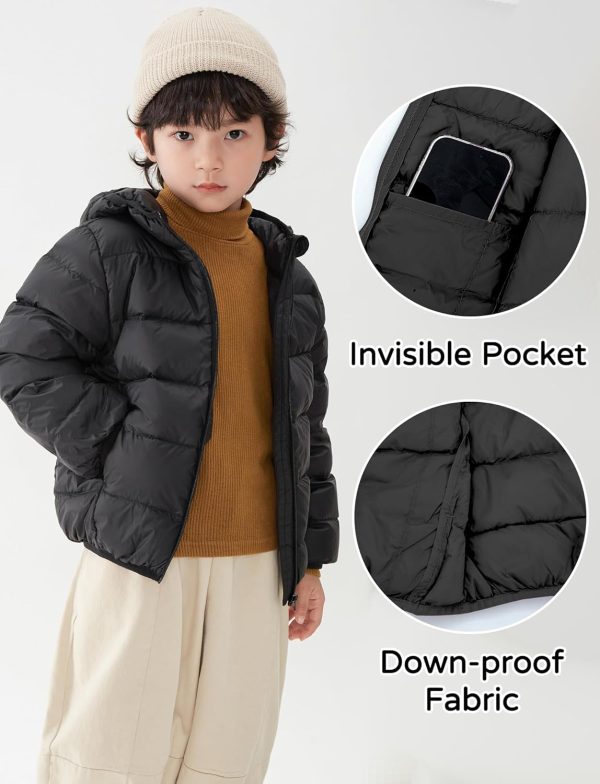 Adigau Children's Jacket Boys Girls Lightweight Warm Quilted Jacket with Hood Ultra Light Windproof Down Jacket Autumn Winter Jacket for 2-12 Years - Afbeelding 5