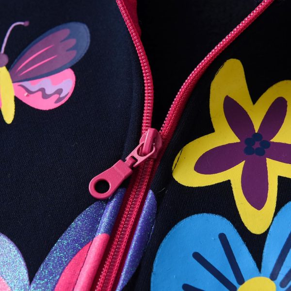 DXTON Meisjesjas voor kinderen, fleece, capuchonjas, softshell, wintermantel voor meisjes van 2-10 jaar - Afbeelding 2