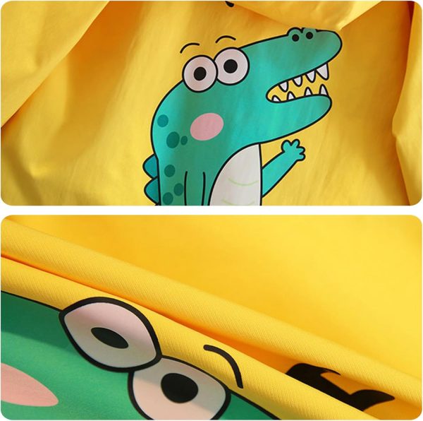 SXSHUN Children's Hooded Jacket with Dinosaur Motif Long Sleeve Windproof - Afbeelding 5
