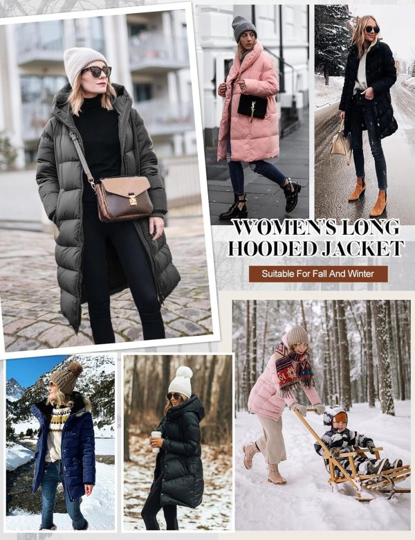 Tuopuda Parka met capuchon voor dames, dikke gewatteerde gewatteerde pufferjas, warme lange jas met bontcapuchon, warme buitenkleding, outdoor, skiën, snowboarden jas - Afbeelding 7